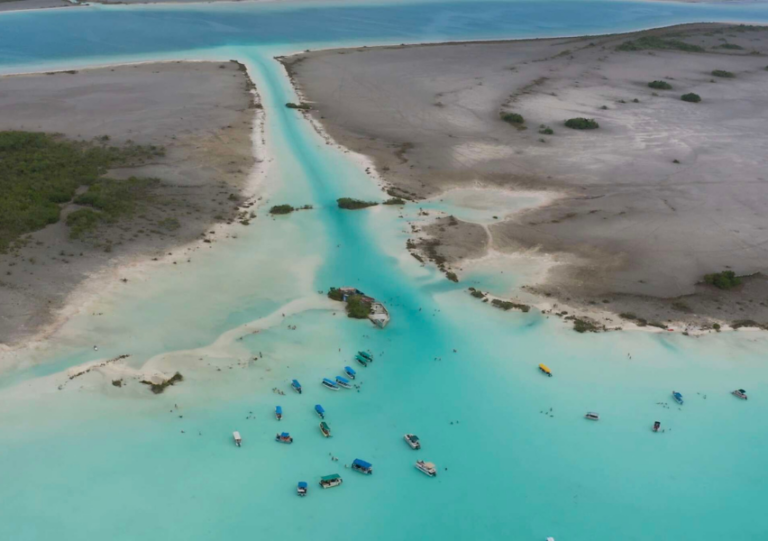 Aerial View of Pirate's Channel In Bacalar