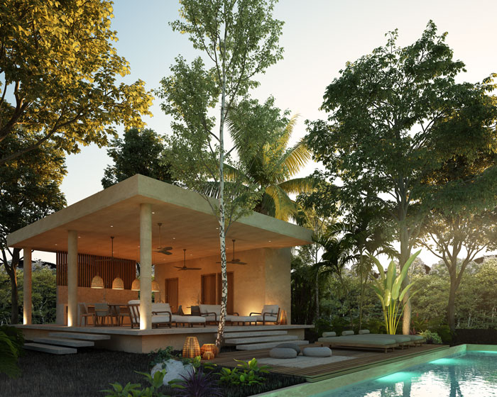 Clubhouse Rendering at Ichkabal Villas