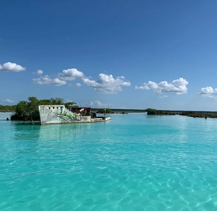 Diving Platform On The Bacalar Lagoon